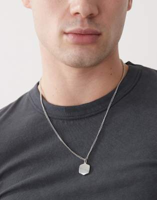FADED FUTURE Faded Future geometric pendant necklace in silver
