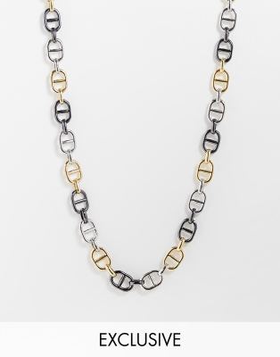 Faded Future neck chain in mixed metalwork - ASOS Price Checker