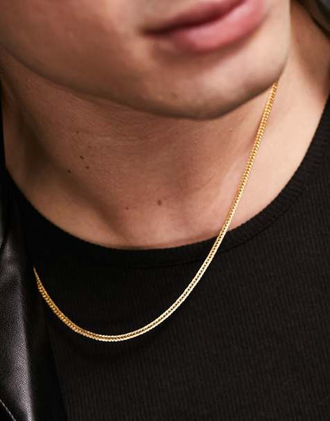 Simple gold necklace hot sale for men