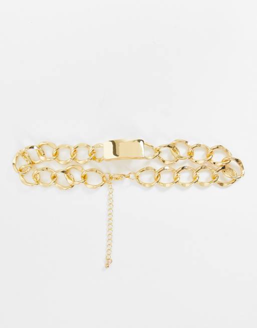 Faded Future – Guldfärgat choker-halsband med plakett