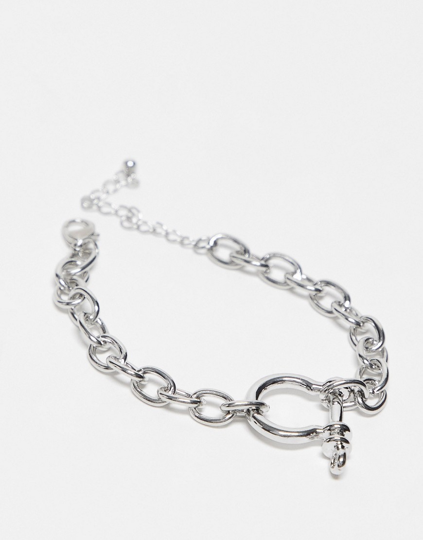 industrial charm bracelet in silver