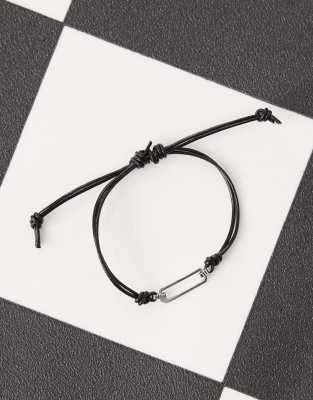 Faded Future Leather Macrame Bracelet In Metallic