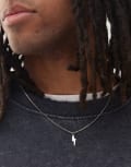 [FADED FUTURE] Faded Future lightning bolt pendant chain necklace in silver No Size SILVER
