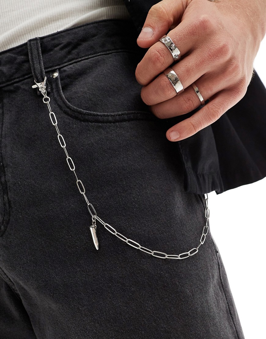 Faded Future long paper clip jeans chain in silver