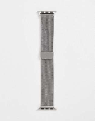 Faded Future mesh bracelet smart watch strap in silver