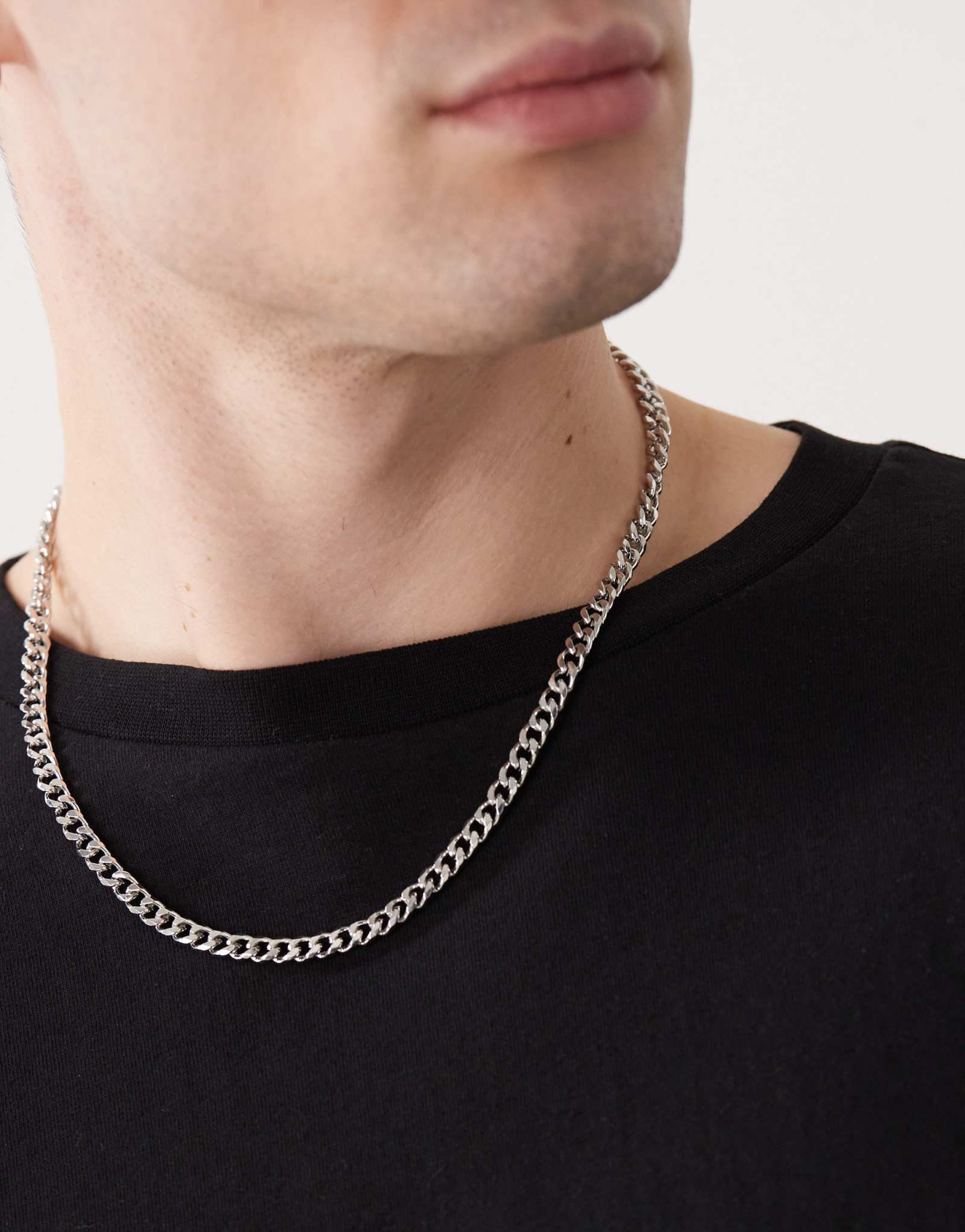 Выцветшее серебряное колье на цепочке среднего веса Future из серебра