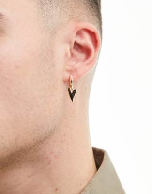 Faded Future molten heart huggie hoop earrings in gold - ASOS Price Checker