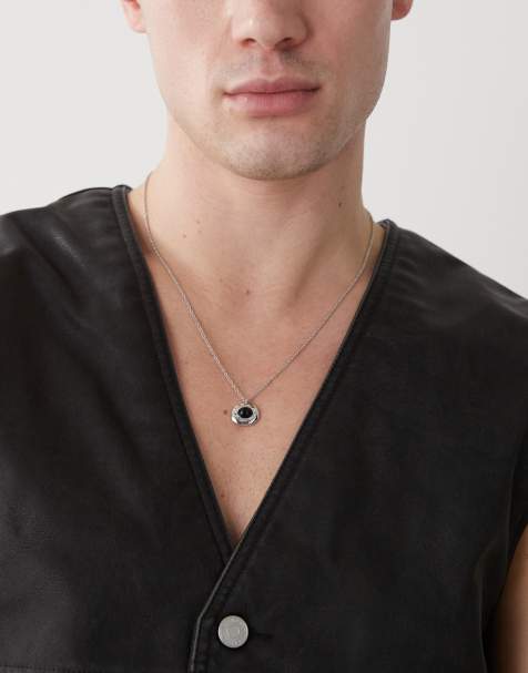 Faded Future molten stone pendant necklace in silver - view 1