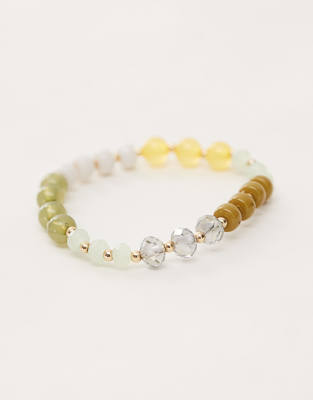Faded Future Multi Bead Elastic Bracelet In Multi