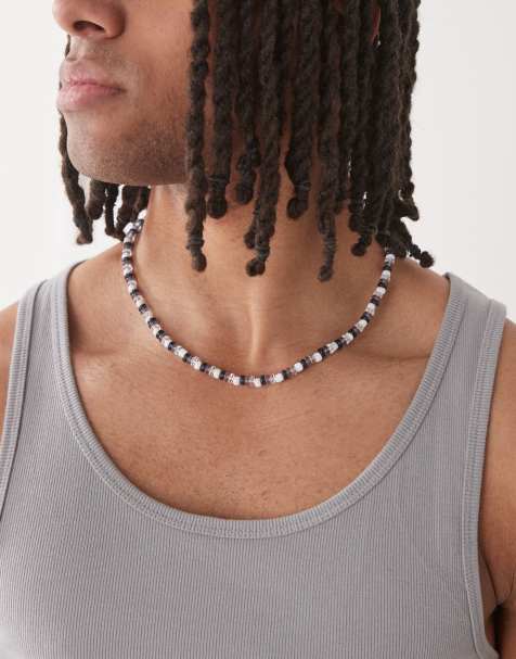 Faded Future multibead necklace in cool navy - view 1