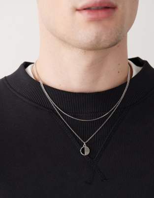 Faded Future Multirow Pendant Necklace In Silver