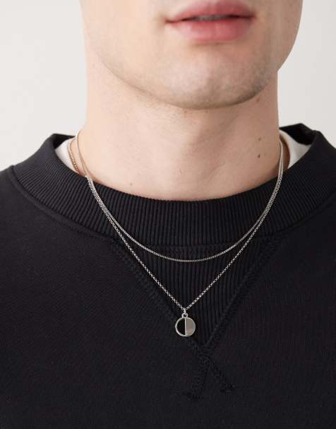 Faded Future multirow pendant necklace in silver - view 1