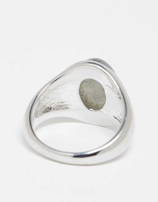 Faded Future natural gray stone ring in silver | ASOS