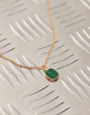 Faded Future Natural Green Stone Pendant Necklace