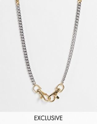 Faded Future neck chain with links in mixed metalwork