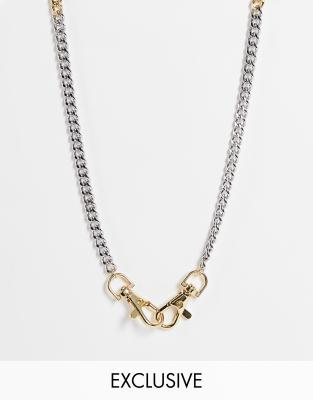 Faded Future neck chain with links in mixed metalwork - ASOS Price Checker
