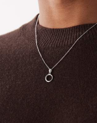 Faded Future Open Pendant Necklace In Silver