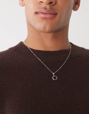 FADED FUTURE Faded Future open pendant necklace in silver