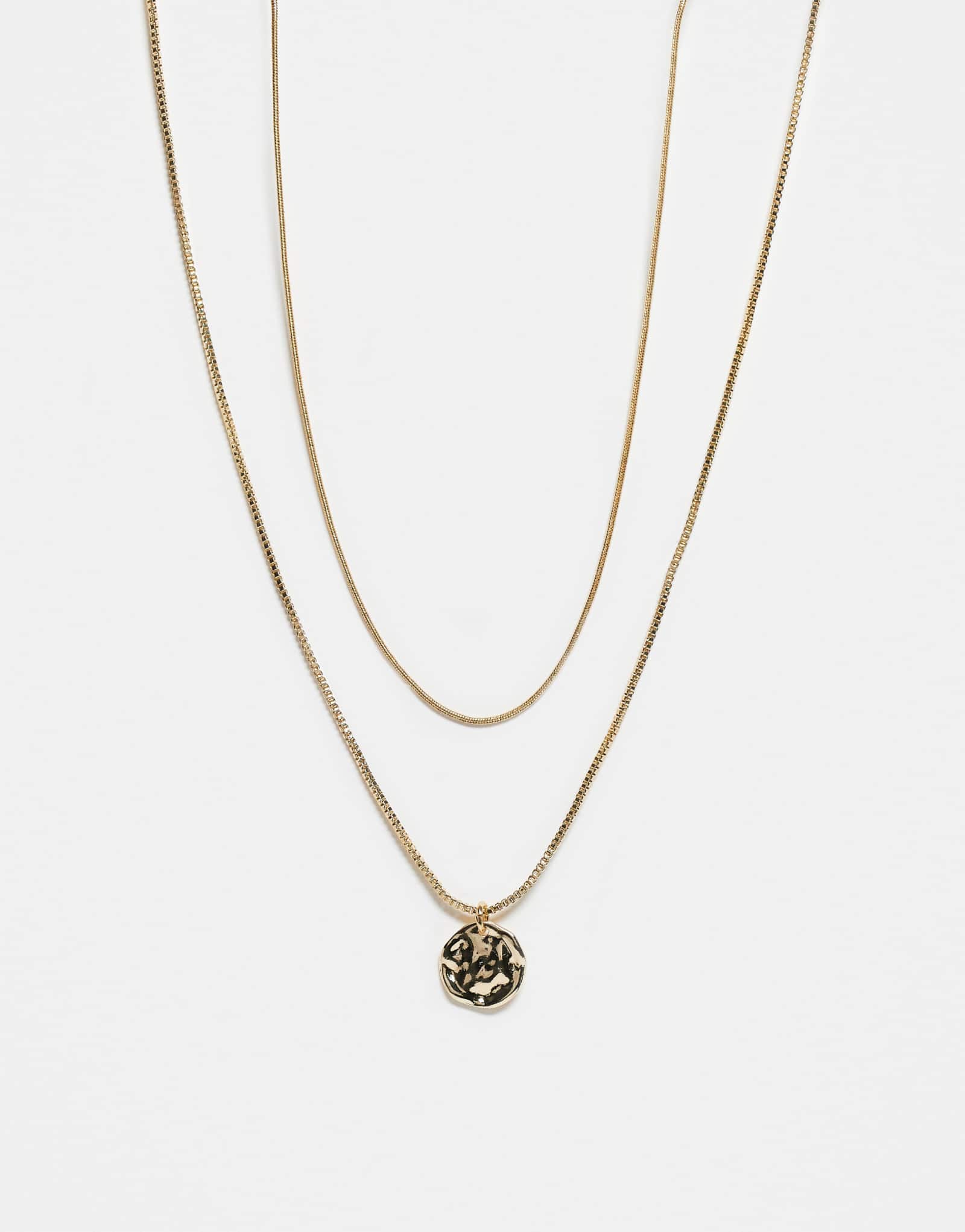 Набор Faded Future из 2-х цепочек и подвесок золотого цвета