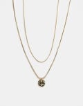 [FADED FUTURE] Faded Future pack of 2 chain and pendant necklaces in gold No Size GOLD