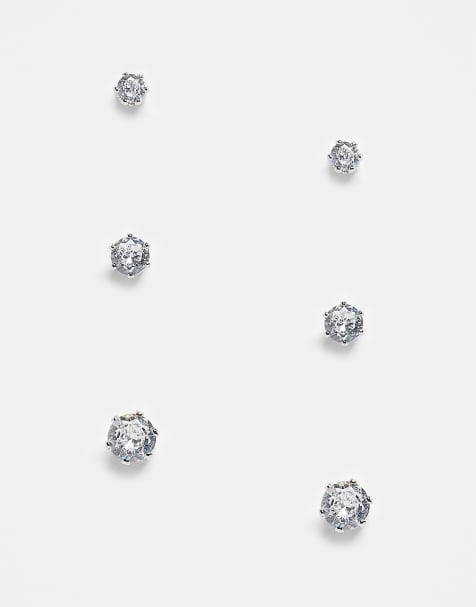 Faded Future pack of 3 crystal stud earrings - view 1
