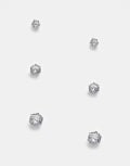 [FADED FUTURE] Faded Future pack of 3 crystal stud earrings-Silver No Size SILVER