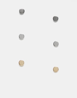 FADED FUTURE Faded Future pack of 3 plug studs in silver gold and black-Multi