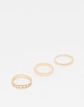 [FADED FUTURE] Faded Future pack of 3 rings in gold S-M GOLD