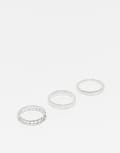 [FADED FUTURE] Faded Future pack of 3 rings in silver M-L SILVER
