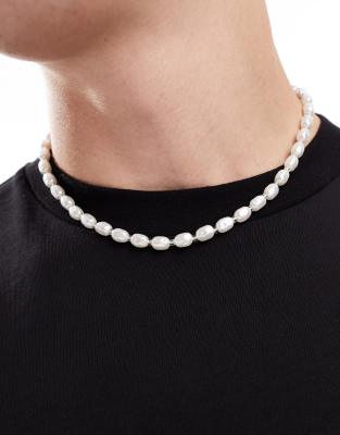 pearl and silver bead necklace