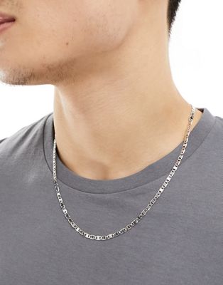 premium steel chain necklace in silver