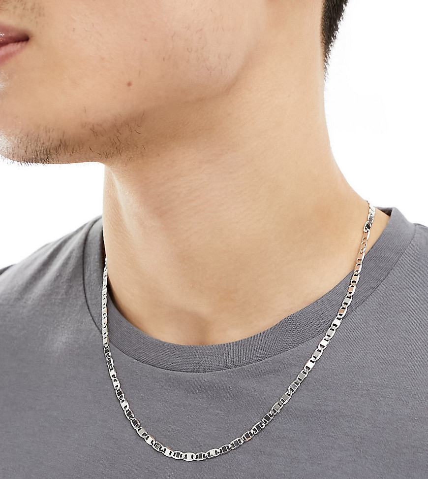 premium steel chain necklace in silver