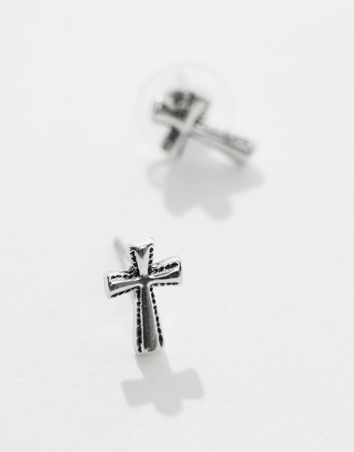 Faded Future - Puces d'oreilles à motif croix - Argenté