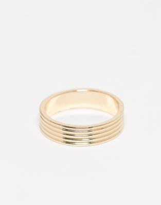 FADED FUTURE Faded Future ridged band ring in gold