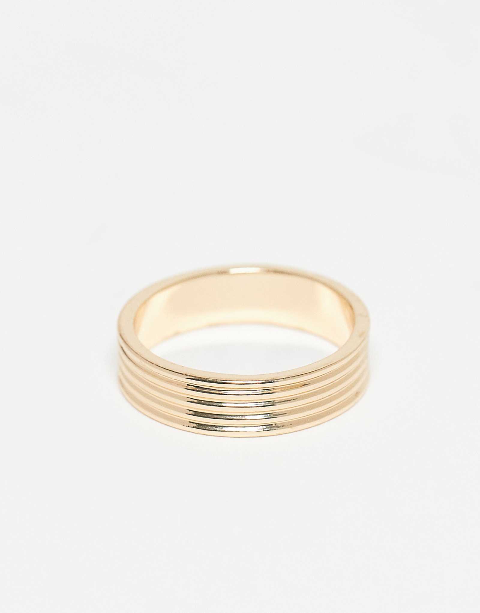 Золотое кольцо с выцветшей полосой с ребрами из будущего