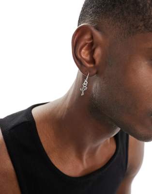 FADED FUTURE Faded Future rose charm earrings in silver