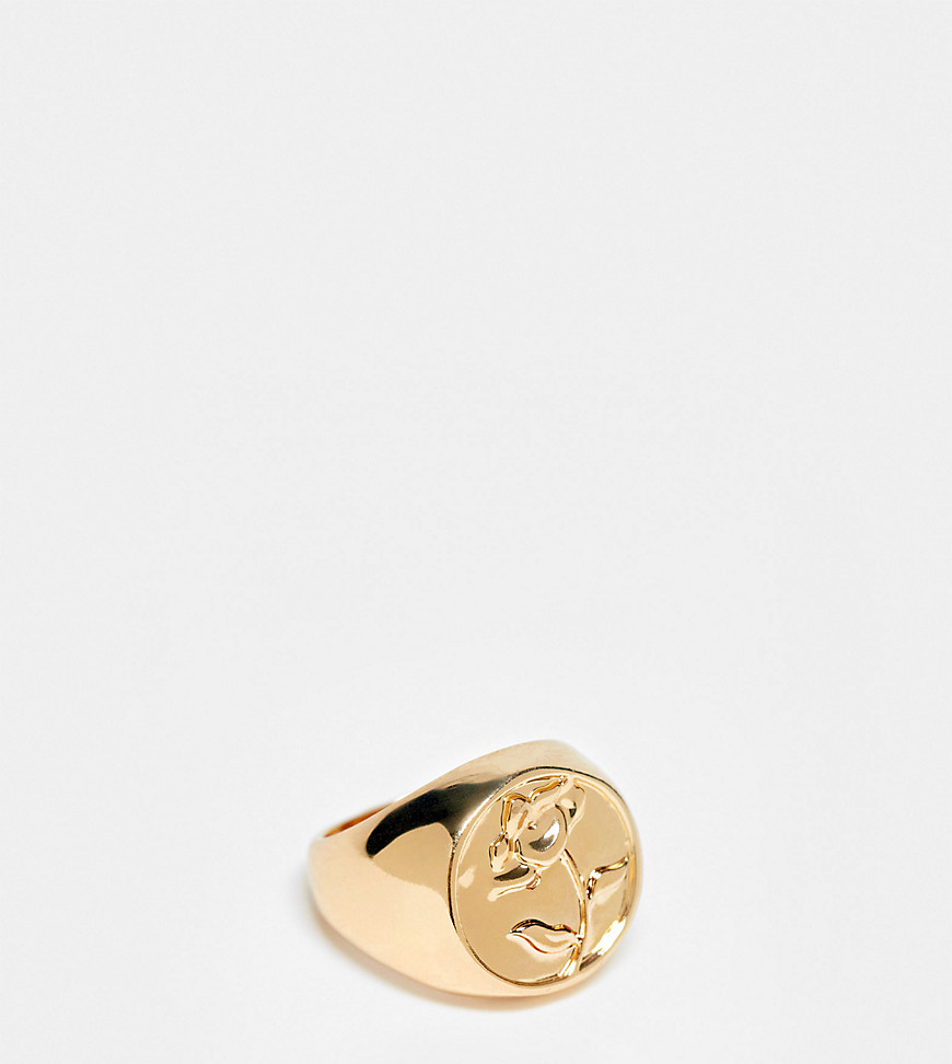 Faded Future rose signet ring in gold