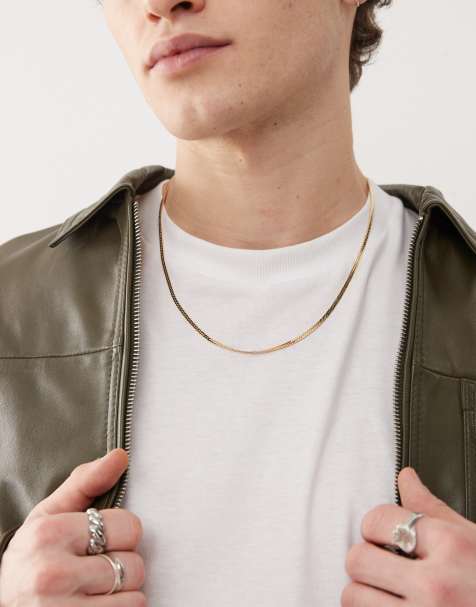 Faded Future - Schakelketting met platte visgraat-schakels in goud - view 1