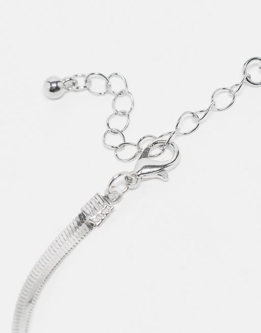 Faded Future - Set van 3 schakelarmbanden met bolletjes en platte schakels in zilver, 4 van 4
