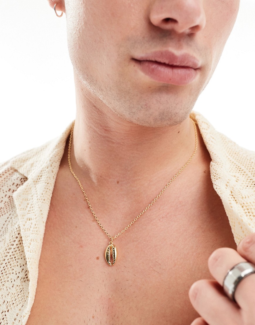 Faded Future shell pendant necklace in gold