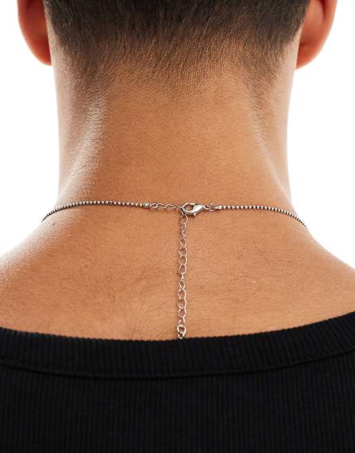 Faded Future – Silverfärgat halsband med pärlor och fjäderhänge, 3 av 4