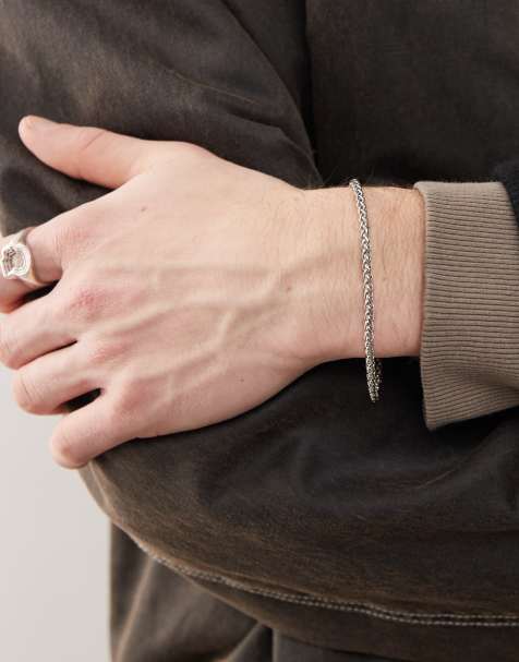 Faded Future – Silverfärgat kedjearmband i repdesign - view 1