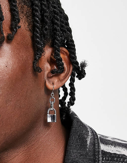 Faded Future - Sølvfarvede øreringe med hængelås