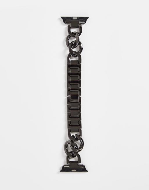 Faded Future smart watch strap chain bracelet in black ASOS