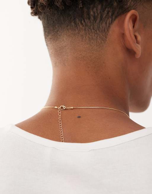 Faded Future St Christopher coin chain necklace in gold