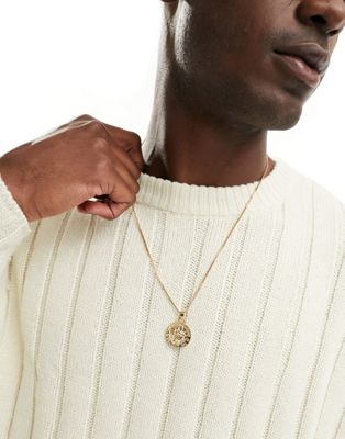 Faded Future St christopher coin pendant in gold - ASOS Price Checker