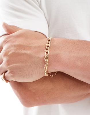 statement figaro chain bracelet in gold