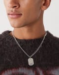 [FADED FUTURE] Faded Future tag pendant chain necklace in silver No Size SILVER