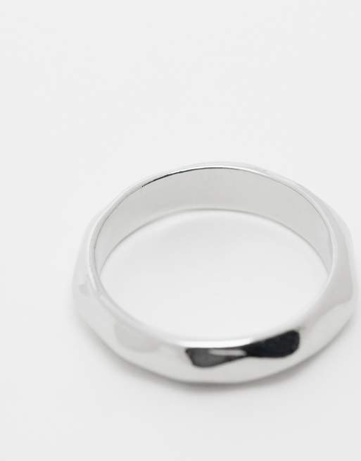 Faded Future textured band ring in silver | ASOS