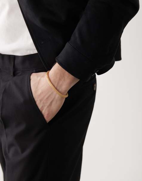 Faded Future textured bracelet with magnetic clasp in gold - view 1